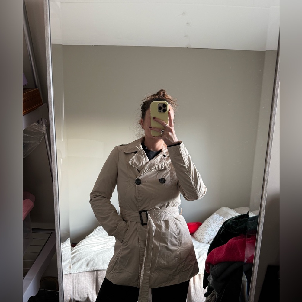 Women's Beige Trench Coat Stradivarius
